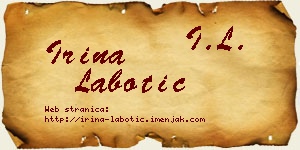 Irina Labotić vizit kartica